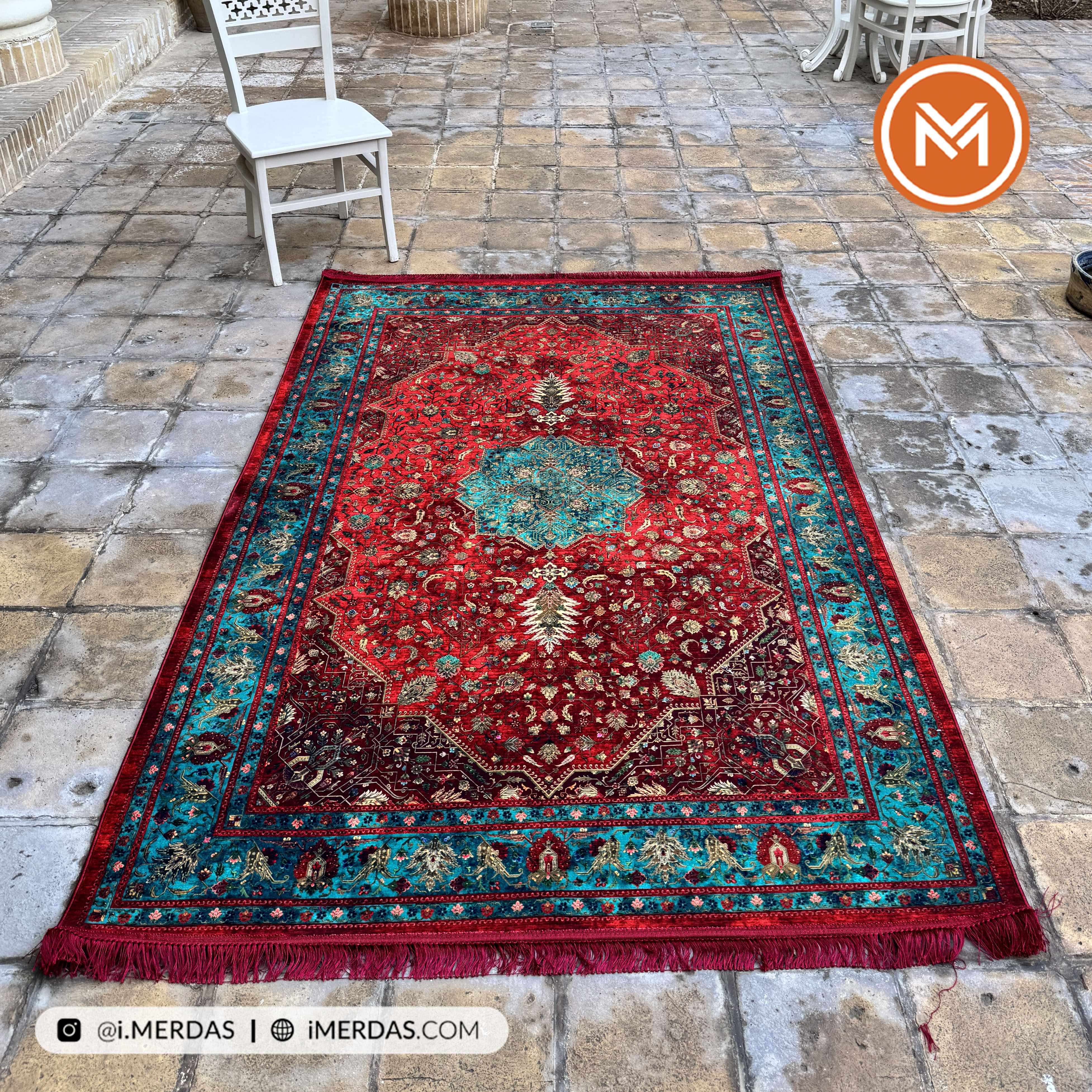 فرش کهنه نما کد Q03106 زمینه تمام رنگ